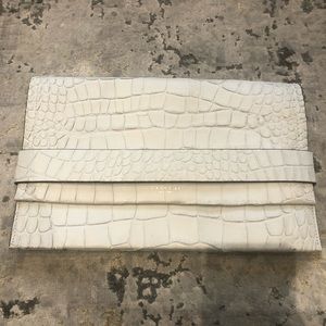 Coach Alligator Skin Gray Clutch with Hand Strap